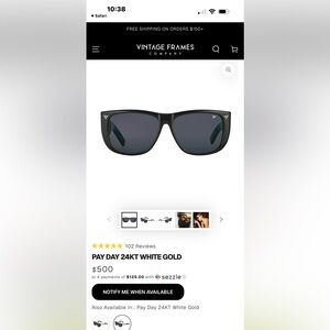 Vintage Frames comp PAYME frames. 24k white gold frames (Unisex)